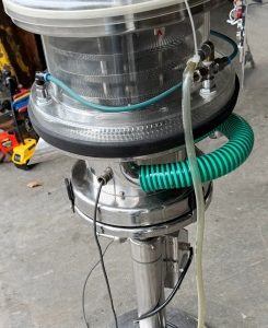 TABLET DEDUSTER ROUND VIBRATORY UNIT MADE BY CHAMUNDA/INDIA, MODEL CPMDB 80