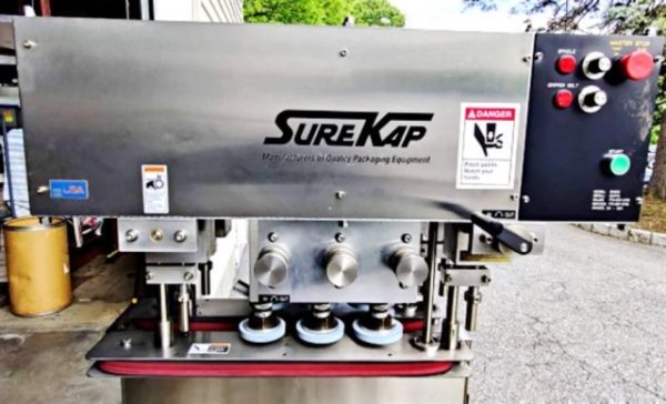 SURE KAP MODEL SK 600 IN-LINE CAP TIGHTENER/RETORQUER 6 SPINDLE W/THREE SETS OF SPINDLES - Image 2